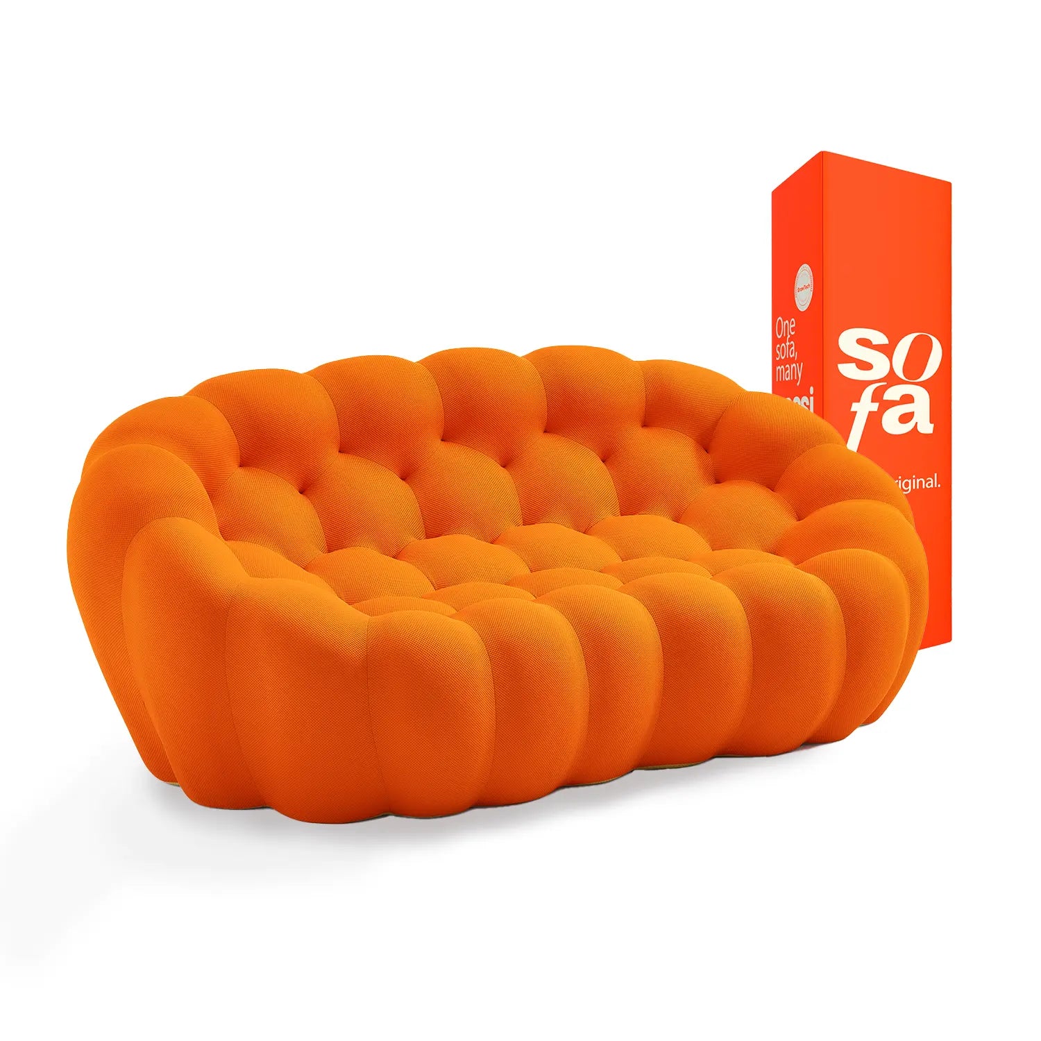 The growing sofa cosmo 3 seat in Boucle - Orange