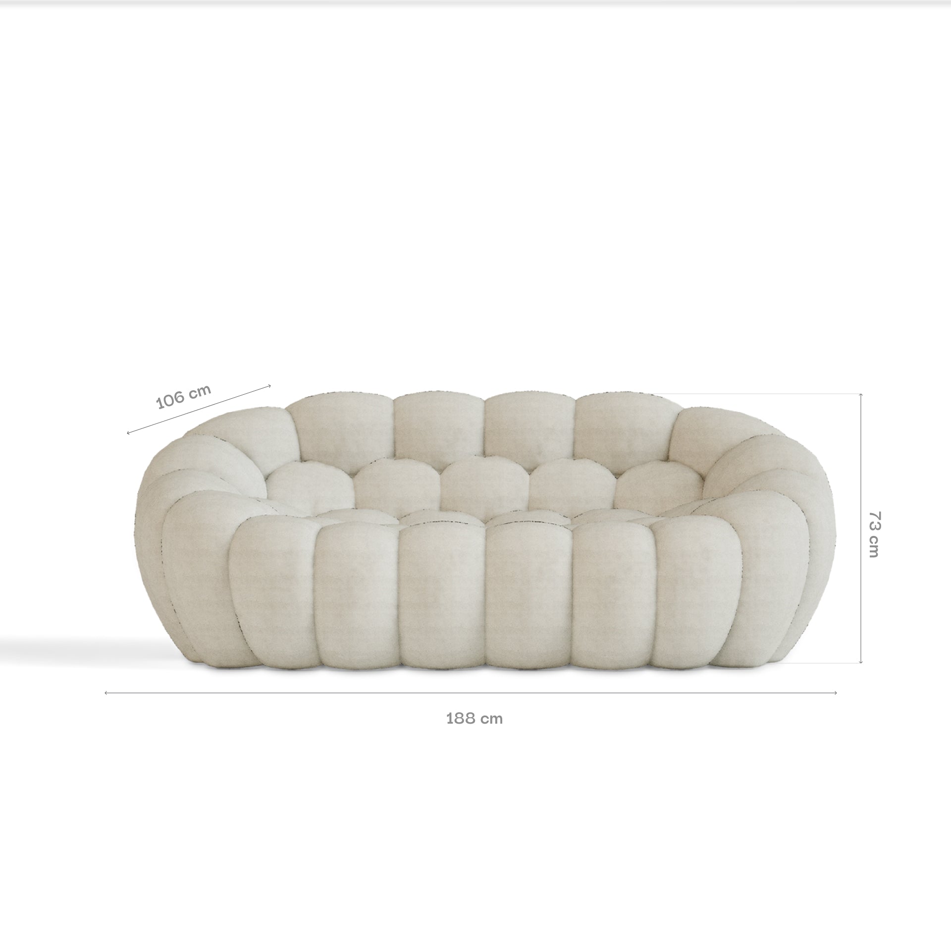 The growing sofa cosmo 3 seat in Boucle - Linen