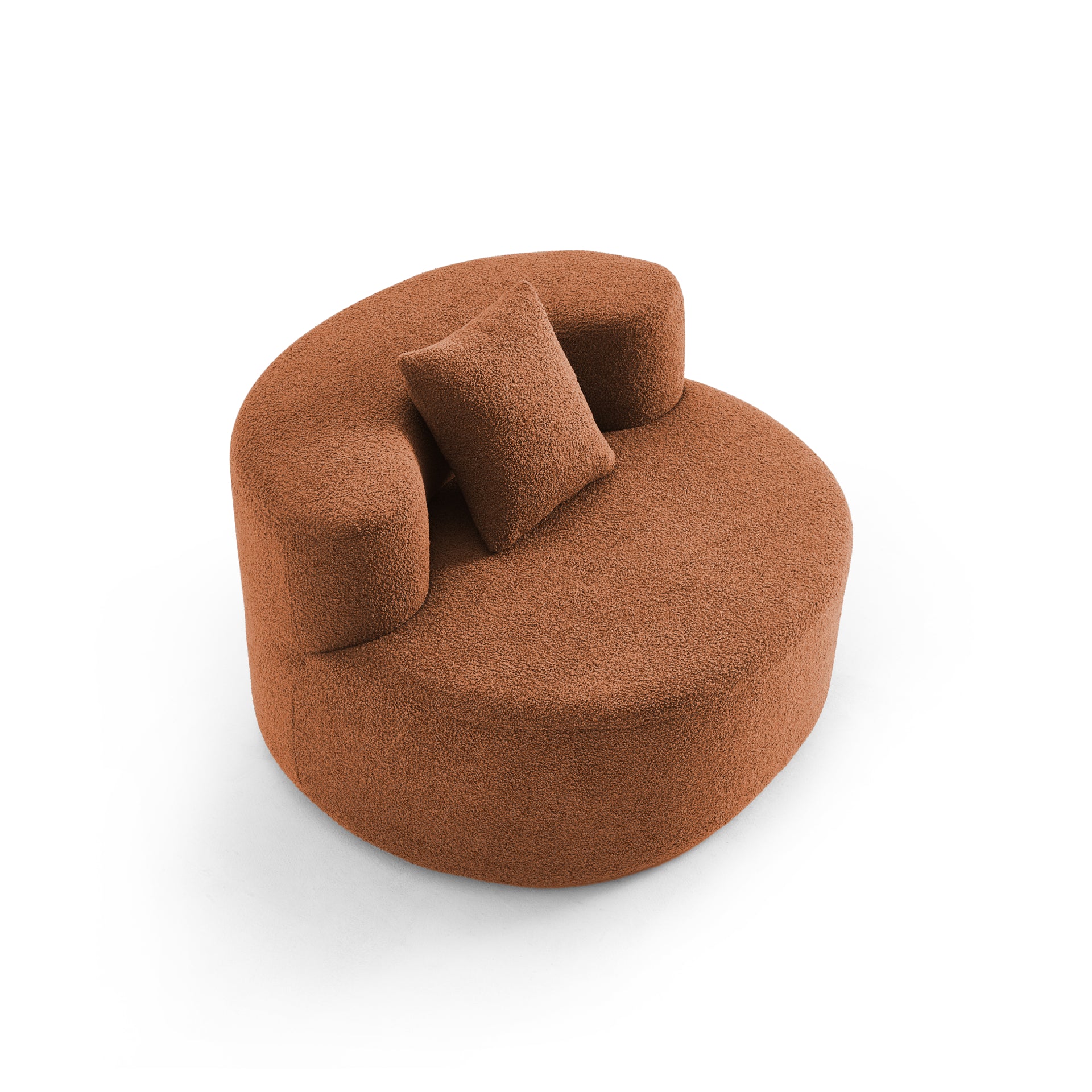 The growing sofa Dunne Chair in Boucle - Orange