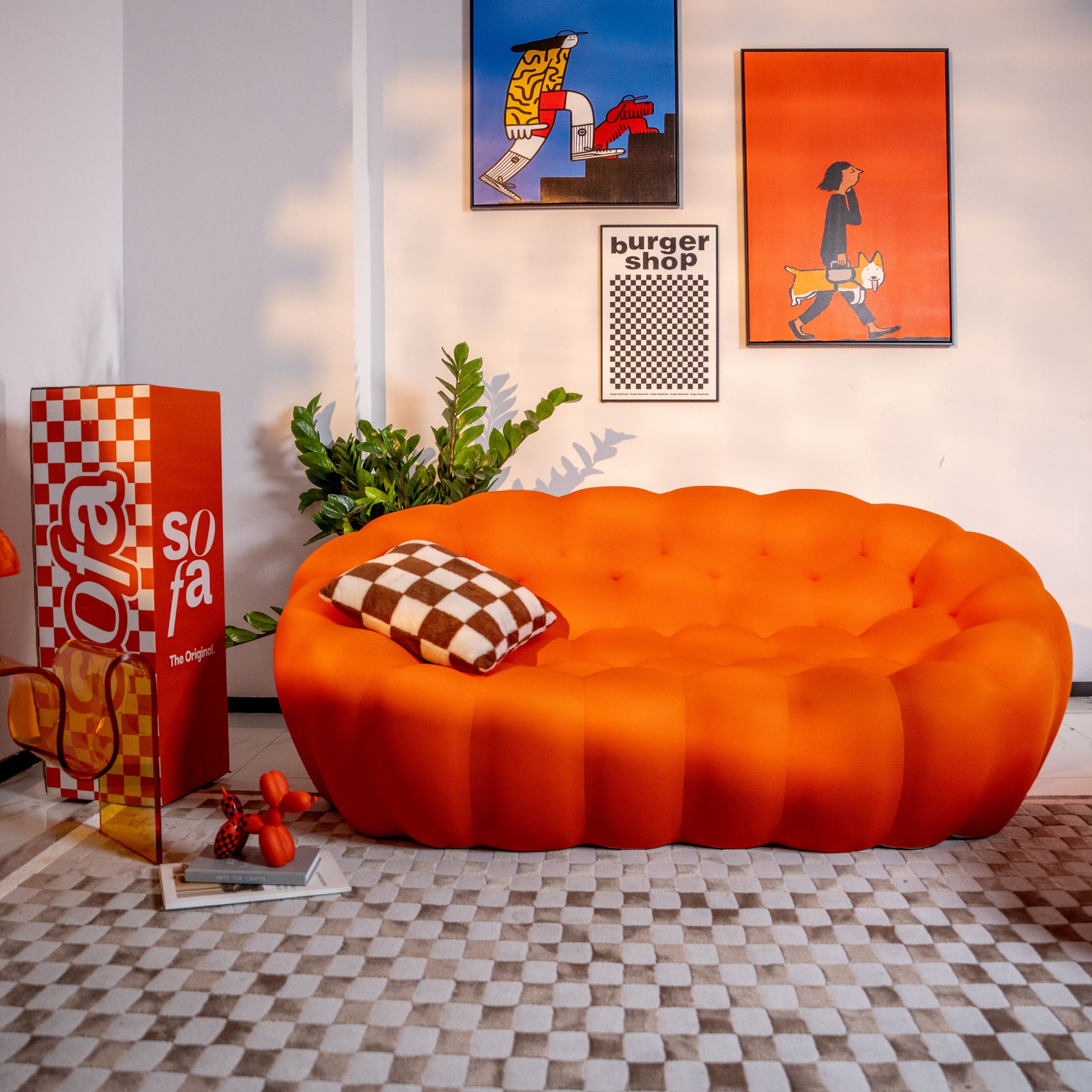 The growing sofa cosmo 3 seat in Boucle - Orange