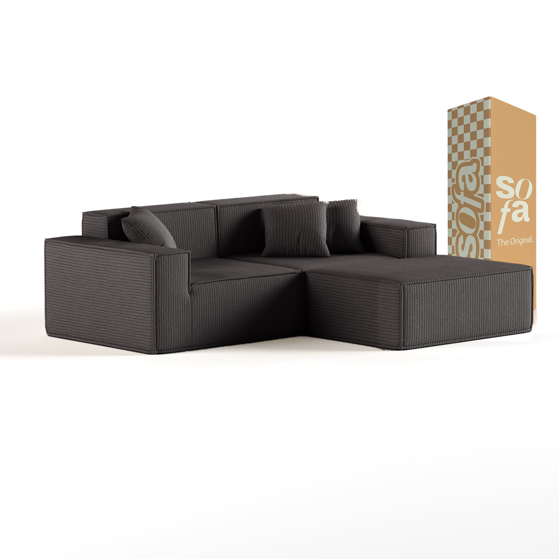 The growing sofa Pelion 2 seats + 1 chaises in Boucle - Gray