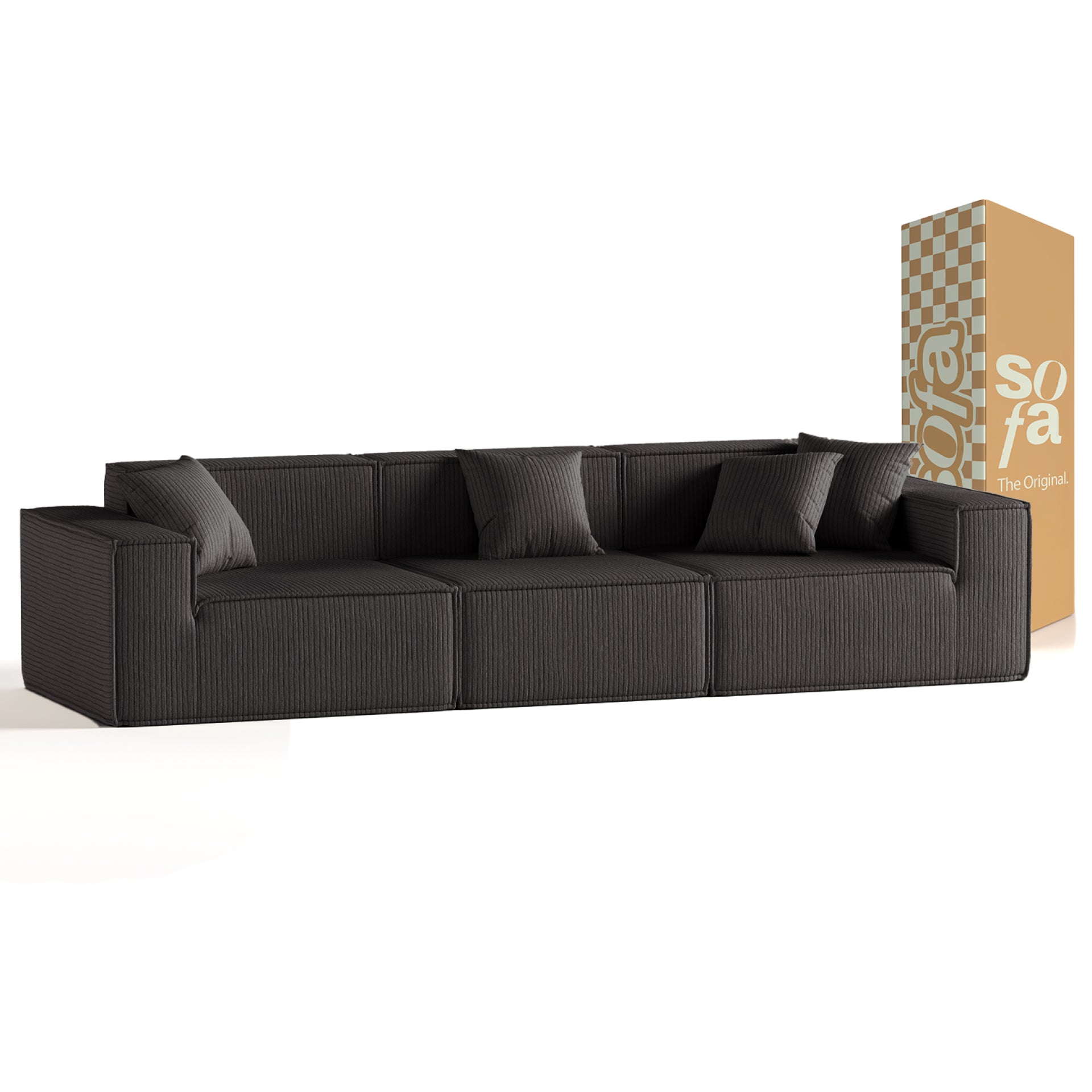 The growing sofa Pelion 3 seats in Boucle - Gray