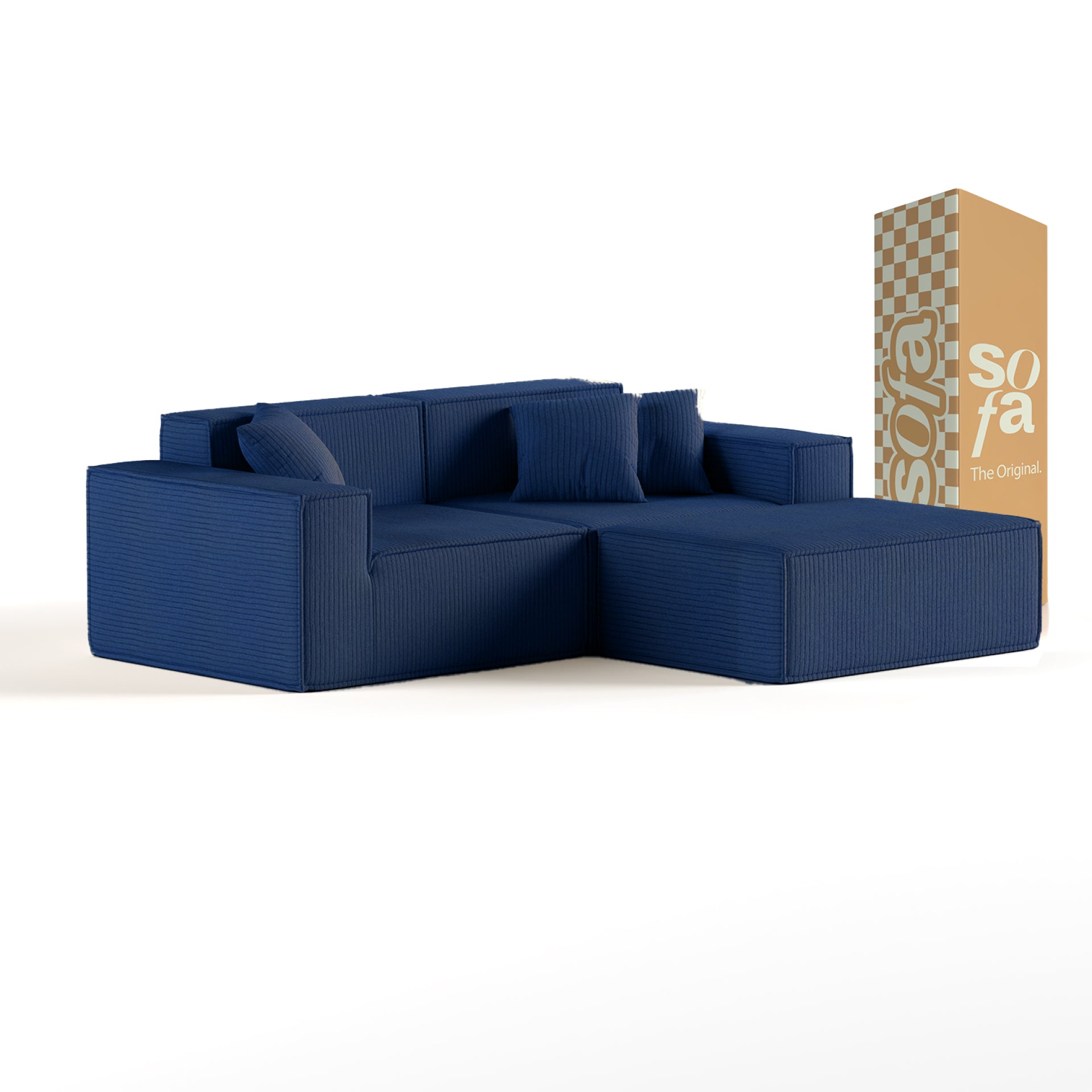 The growing sofa Pelion 2 seats + 1 chaises in Boucle - Blue