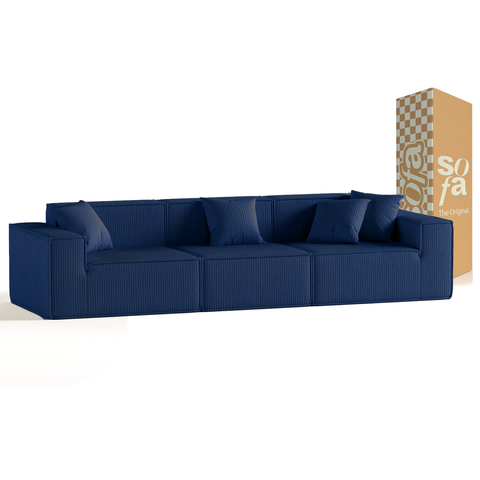 The growing sofa Pelion 3 seats in Boucle - Blue