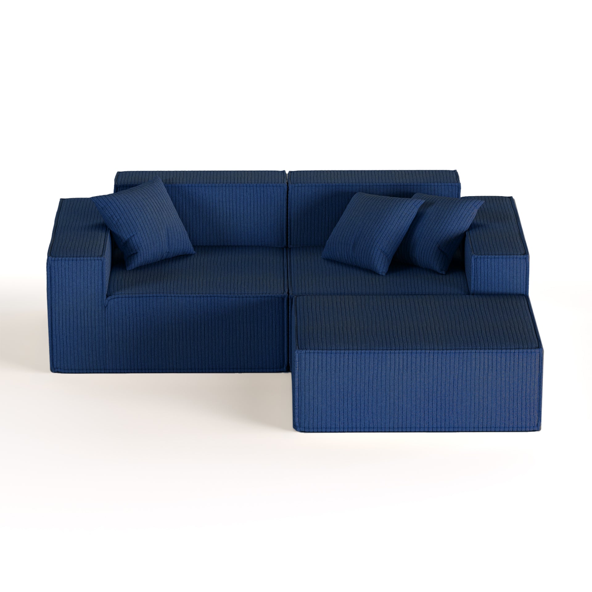 The growing sofa Pelion 2 seats + 1 chaises in Boucle - Blue