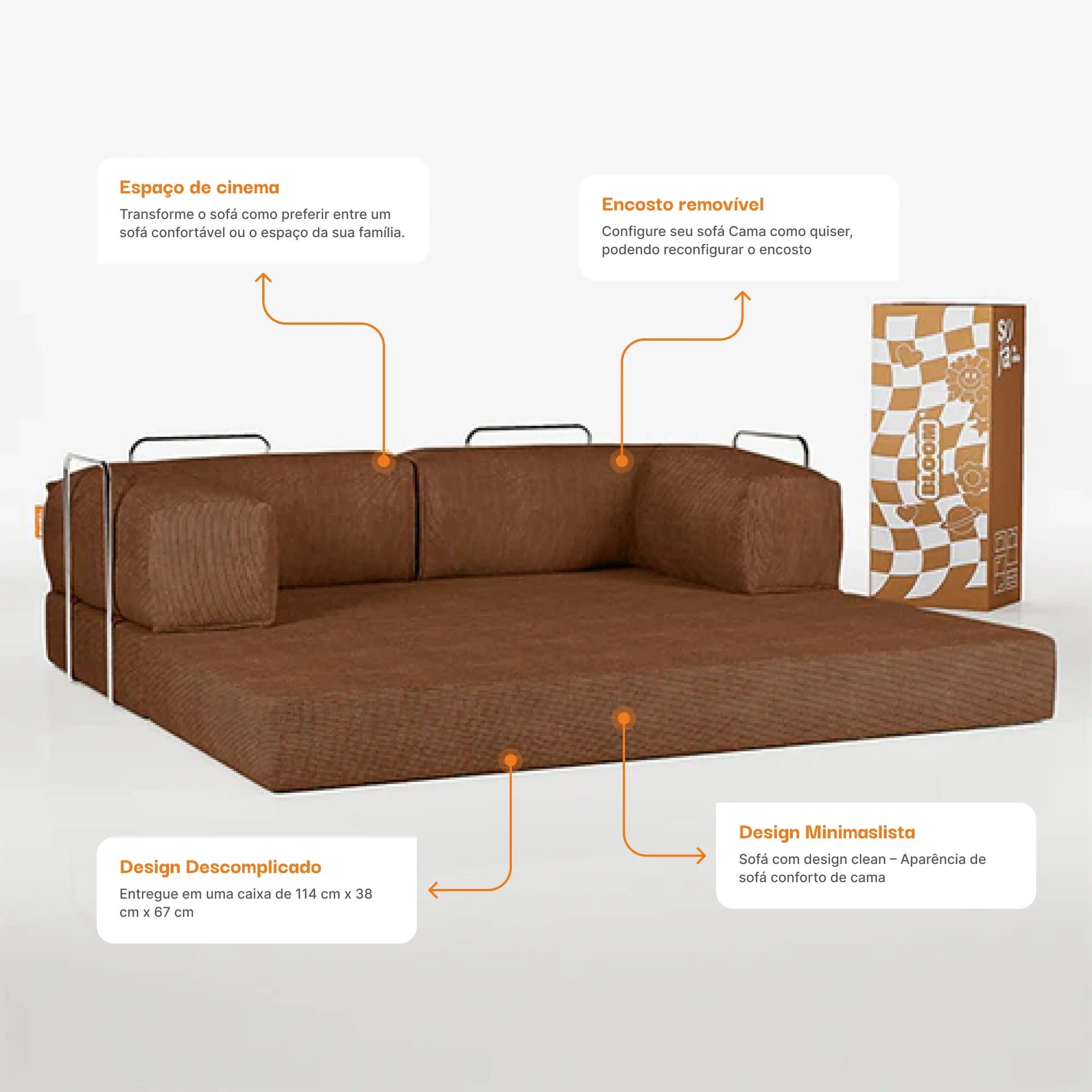 The Growing sofa Bloom Sofa Bed Corduroy - Brown