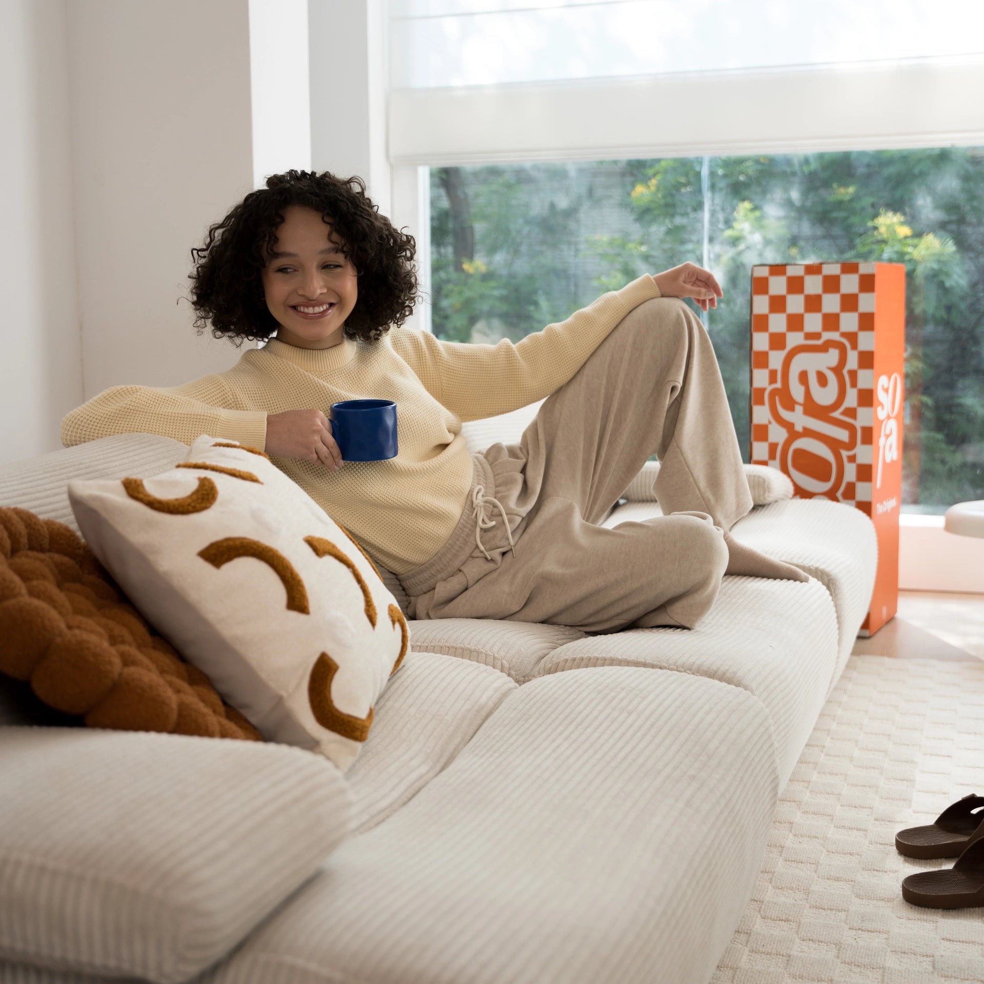 The Growing Sofa Ortler in Boucle - Linen