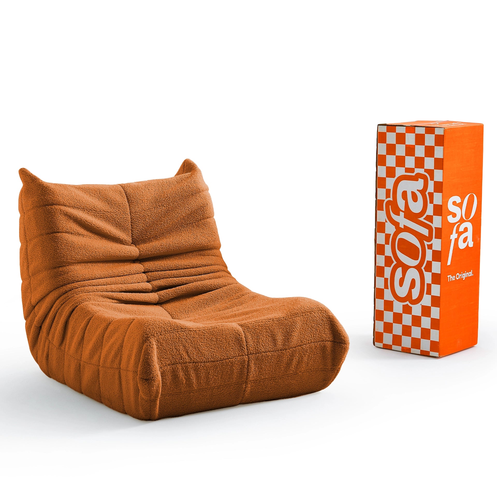 The growing sofa 1973 1 seat in Boucle - Orange