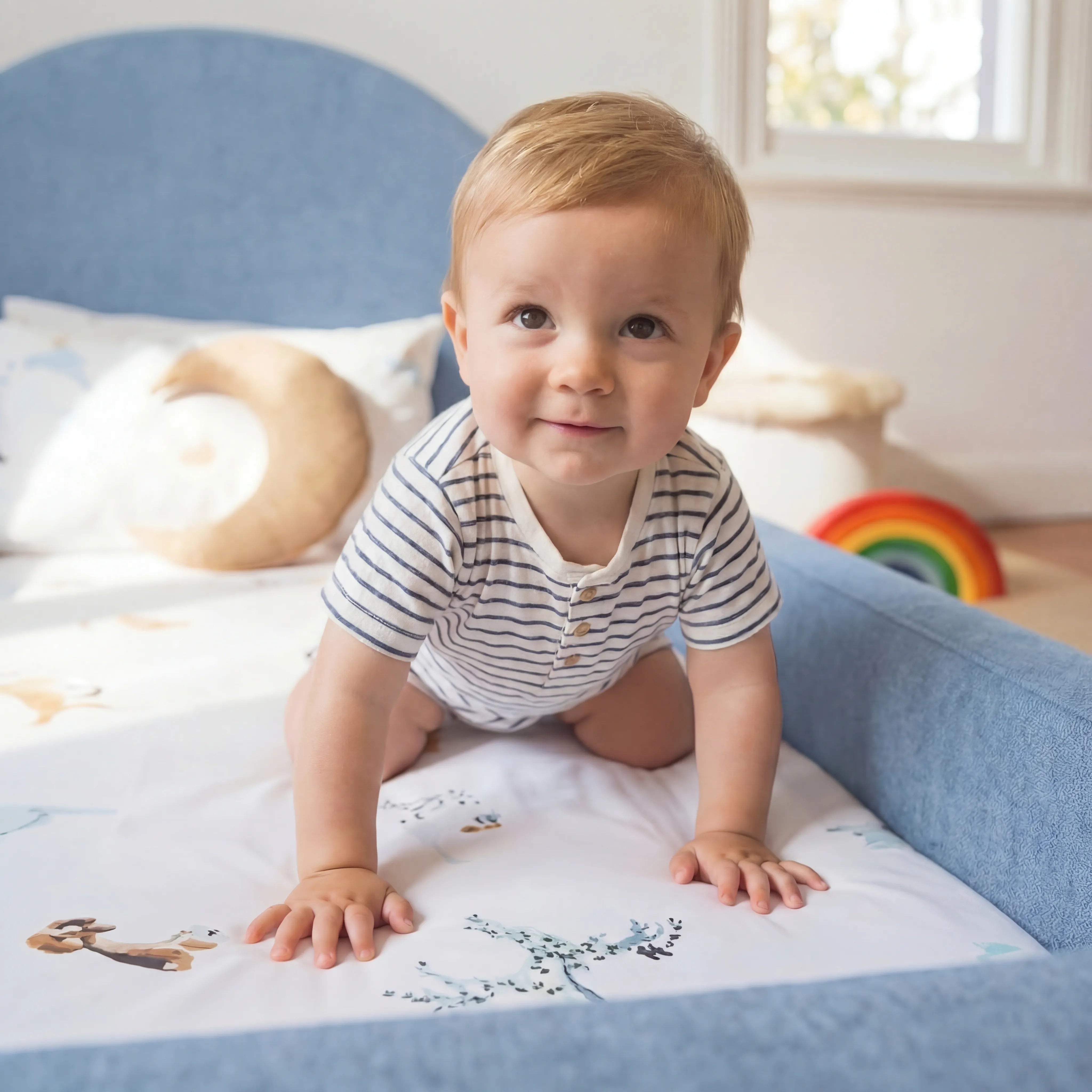 Little Duck Montessori Bed Sun - Light Blue
