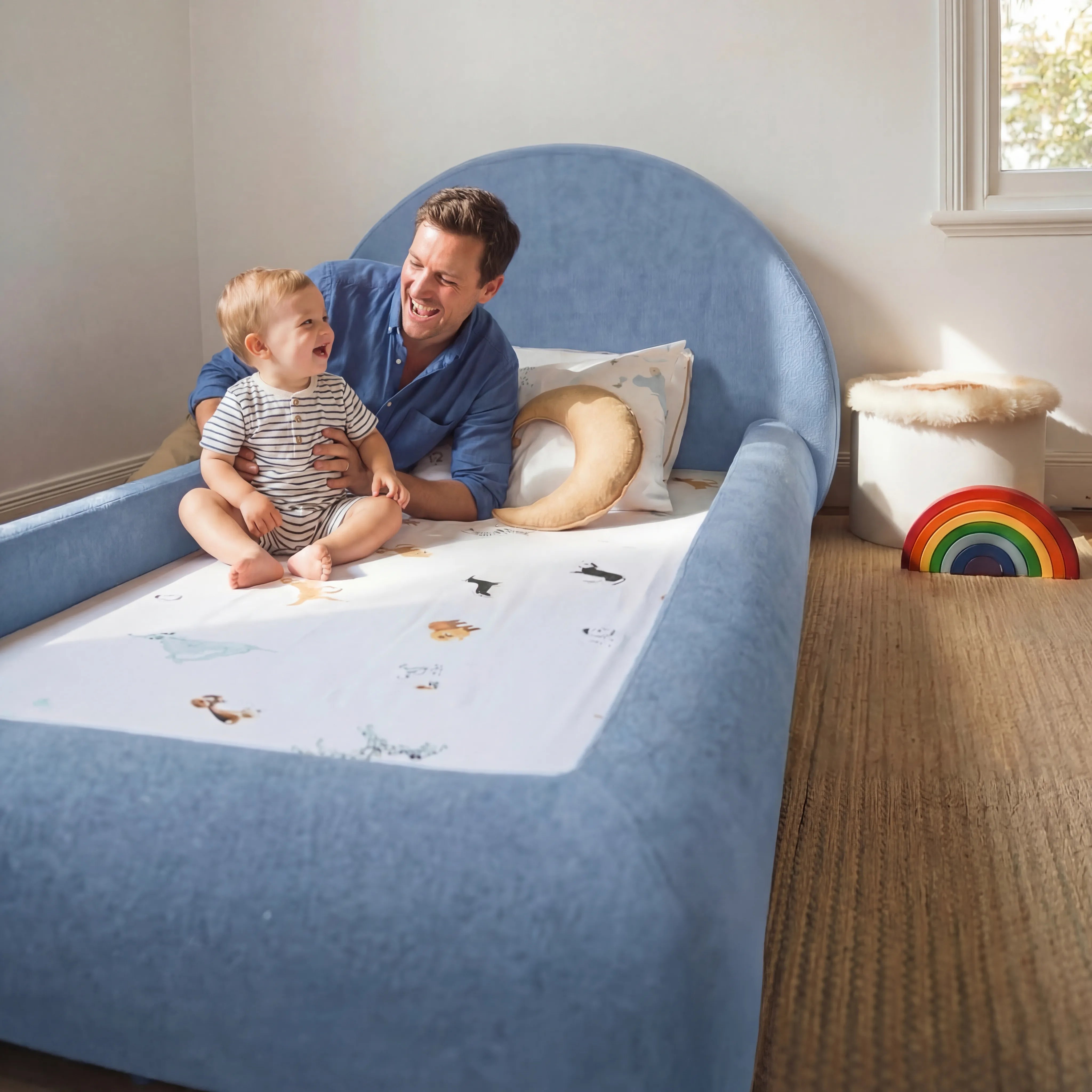 Little Duck Montessori Bed Sun - Light Blue