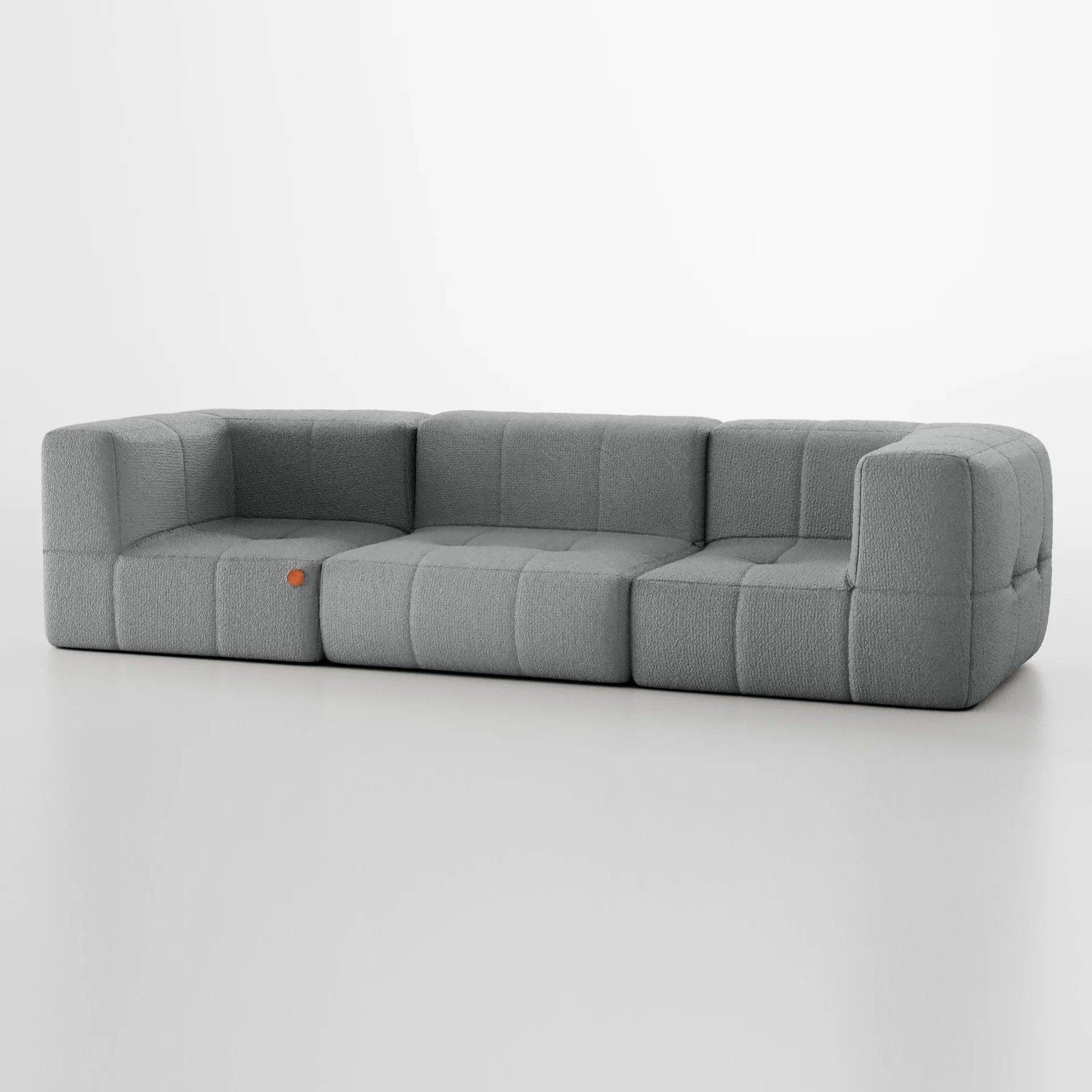 The Growing Sofa | 3-Piece Modular Sofa with 2 Corner Pieces and 1 Armless Chair - Gray
