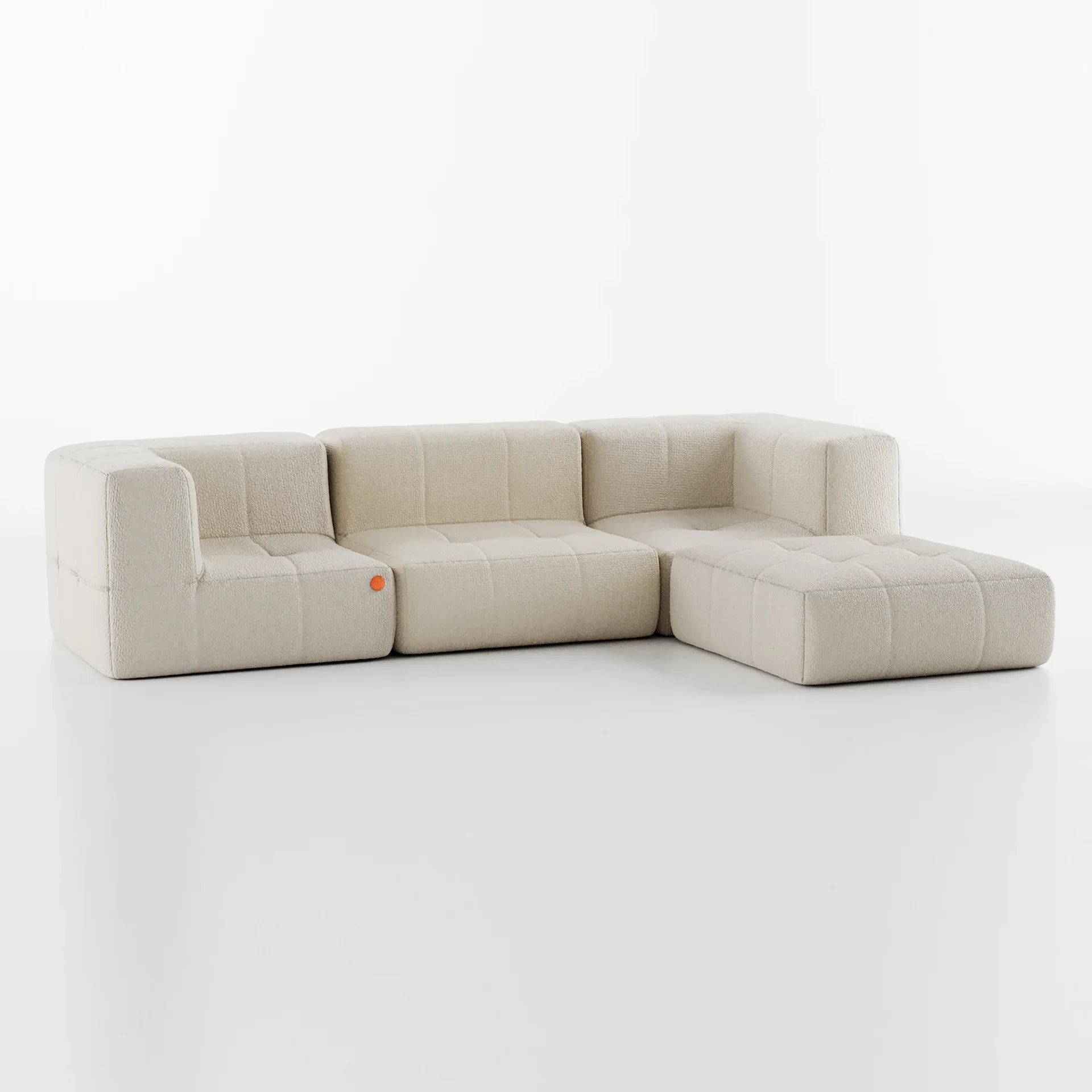 The Growing Sofa | 4-Piece Modular Sofa with 2 Corner Pieces, 1 Armless Chair, and 1 Ottoman - Linen