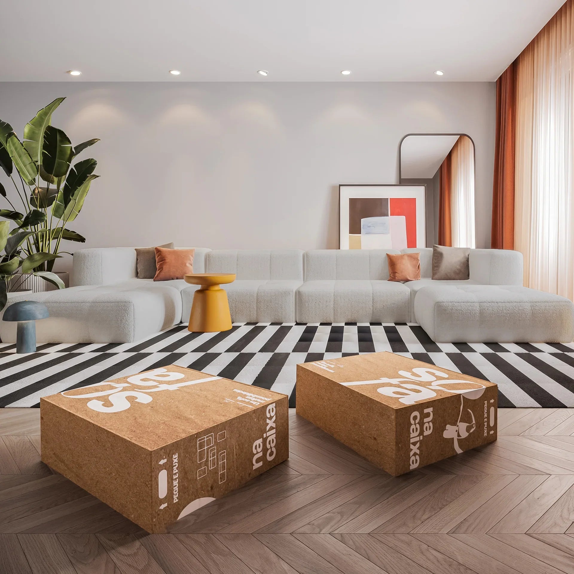 The Growing Sofa | 6-Piece Modular Sofa with 2 Corner Pieces, 2 Armless Chairs, and 2 Ottomans - Linen
