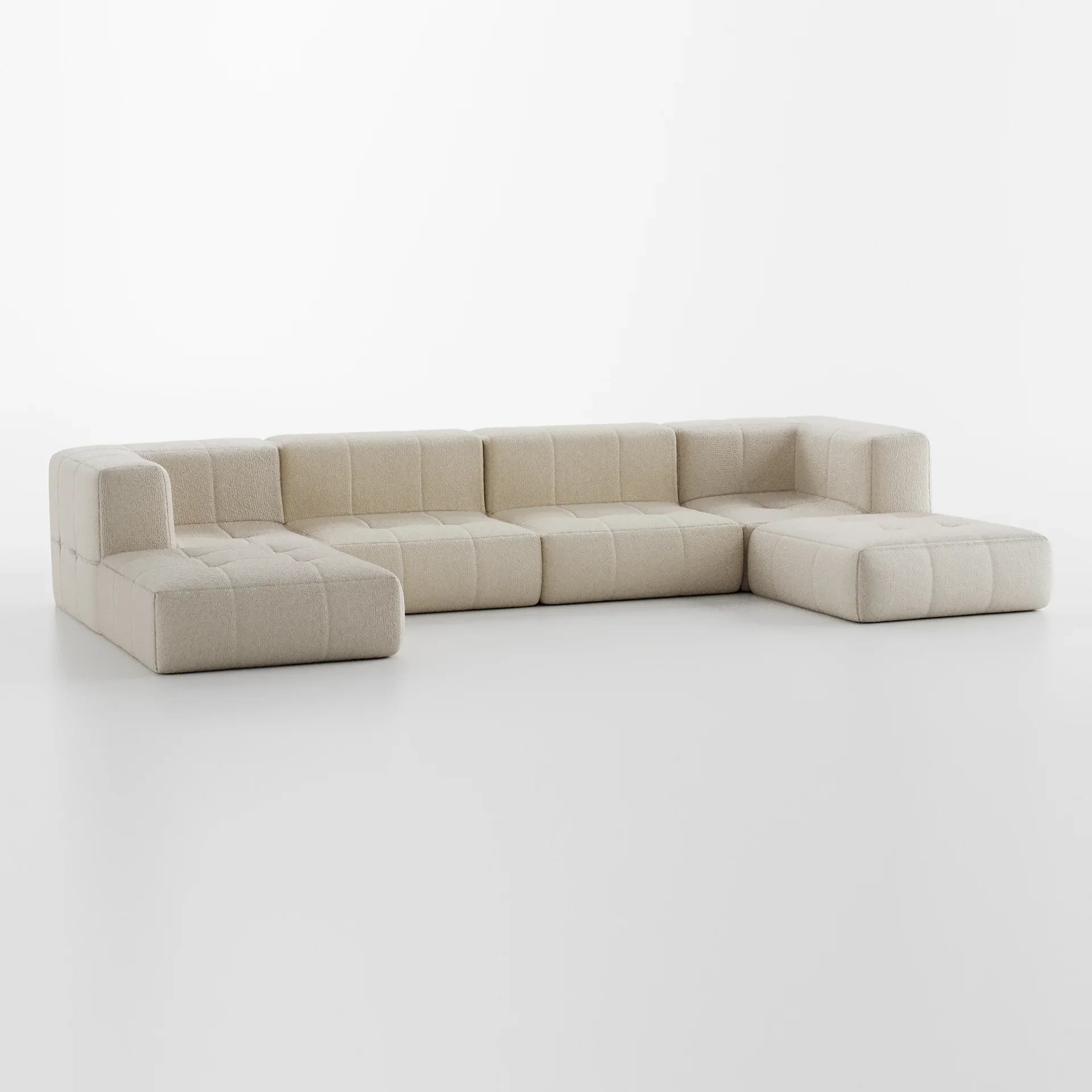 The Growing Sofa | 6-Piece Modular Sofa with 2 Corner Pieces, 2 Armless Chairs, and 2 Ottomans - Linen